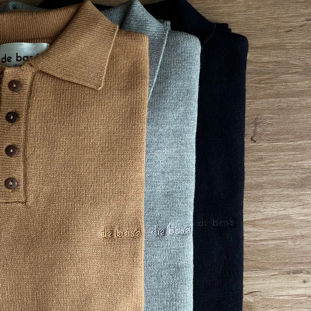 Áo Len Polo - BUTTON POLO SWEATER - De Basé