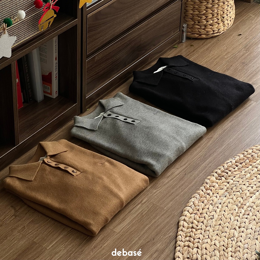 Áo Len Polo - BUTTON POLO SWEATER - De Basé