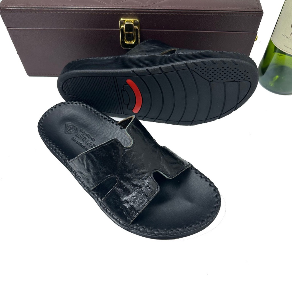 Dép da nam quai ngang đẹp thời trang cao cấp,đế có rãnh cao su,chống trơn trượt E27