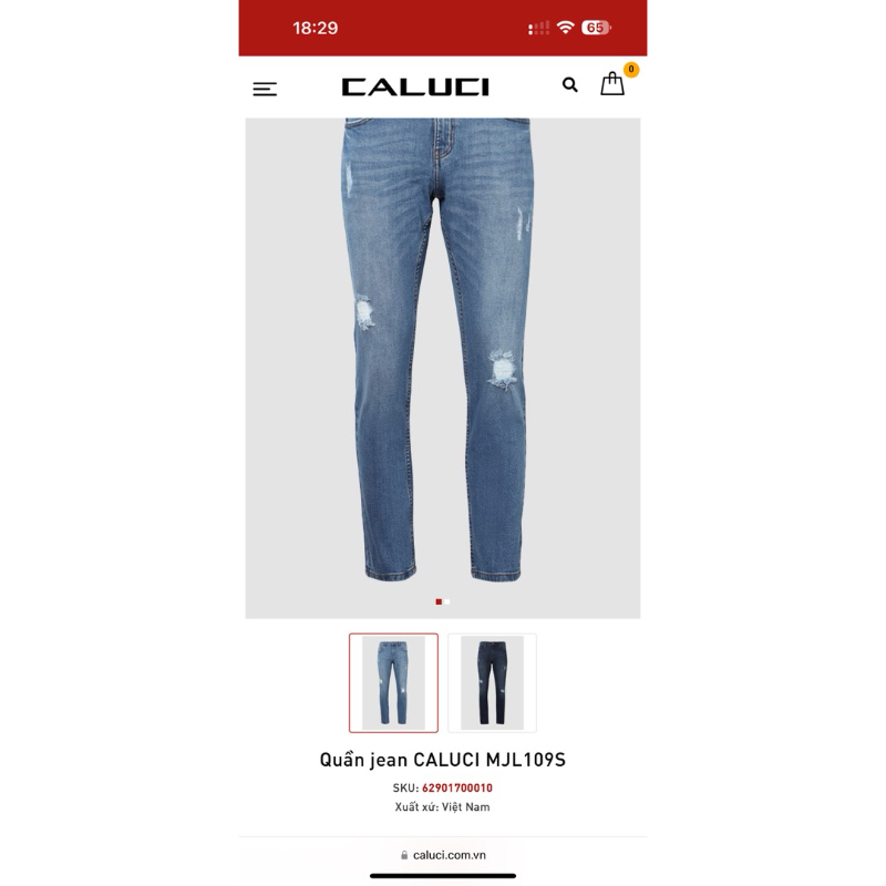 Quần bò Caluci MJK109S