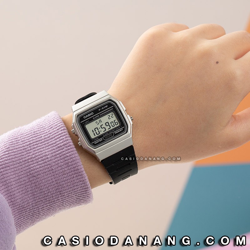 Đồng hồ unisex dây nhựa Casio chính hãng Anh Khuê F-91WM-7ADF
