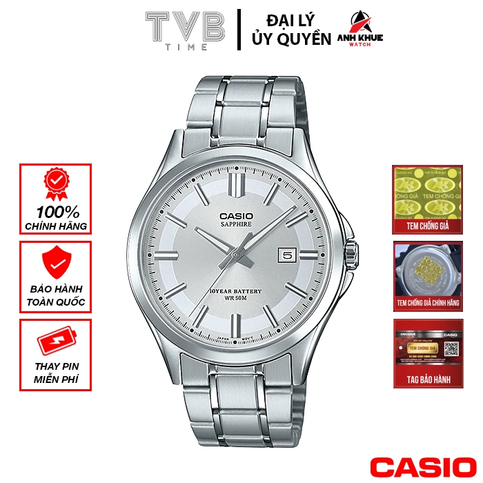 Đồng hồ nam dây kim loại Casio chính hãng MTS-100D-7AVDF (41mm)