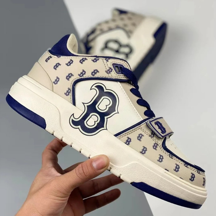 Giày MLB Chunky Nam Nữ Cao Cấp, Giầy NY Đen, NY Xanh, NY Trắng, B Kem, B Xanh Độn Đế Tăng Chiều Cao Full Phụ Kiện