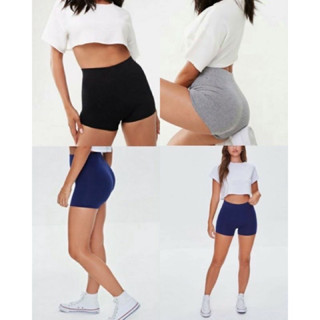 Quần đùi Nữ biker forever21 tập gym yoga cạp cao co giãn cotton 4chieu thoải mái