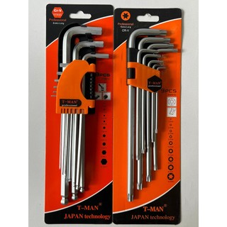  2 bộ lục giác vặn ốc T-Man đầu bi, đầu bông Japan Chrome Vanadium hàng cao cấp