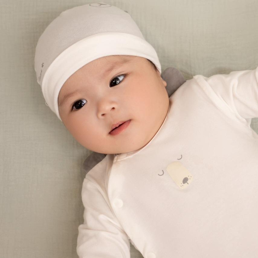 Set sơ sinh La Pomme Gấu tai rời màu trắng