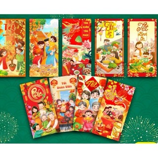 Bao lì xì tết xấp 10 cái trộn nhiều mẫu