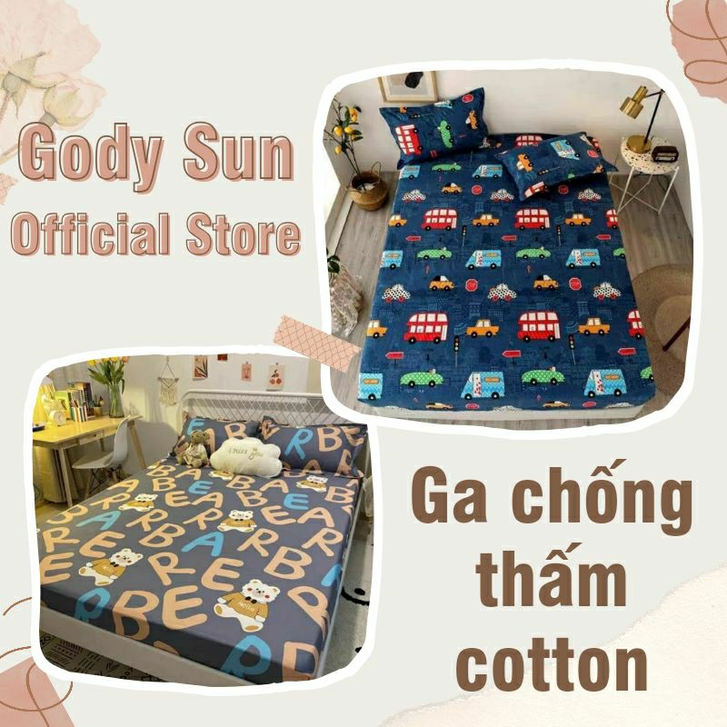 Ga chống thấm nước cotton Gody Sun 1m6x2m 1m8x2m 2mx2m2