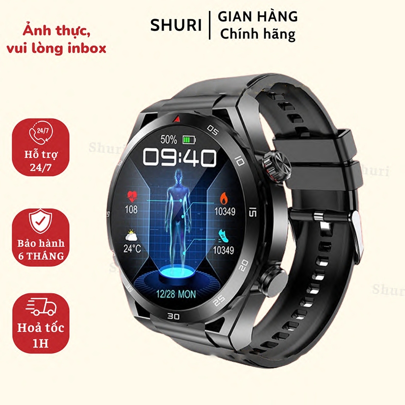 Đồng Hồ Thông Minh Tròn Nhận Thông Báo Zalô - Face / Smart Watch Nghe Gọi - Đo Sức Khỏe Cho Nam
