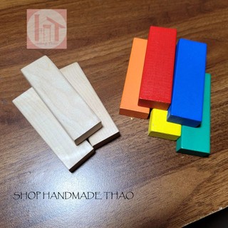 Khối gỗ chữ nhật kích thước 7.5 x 2.5 x 1.5 cm