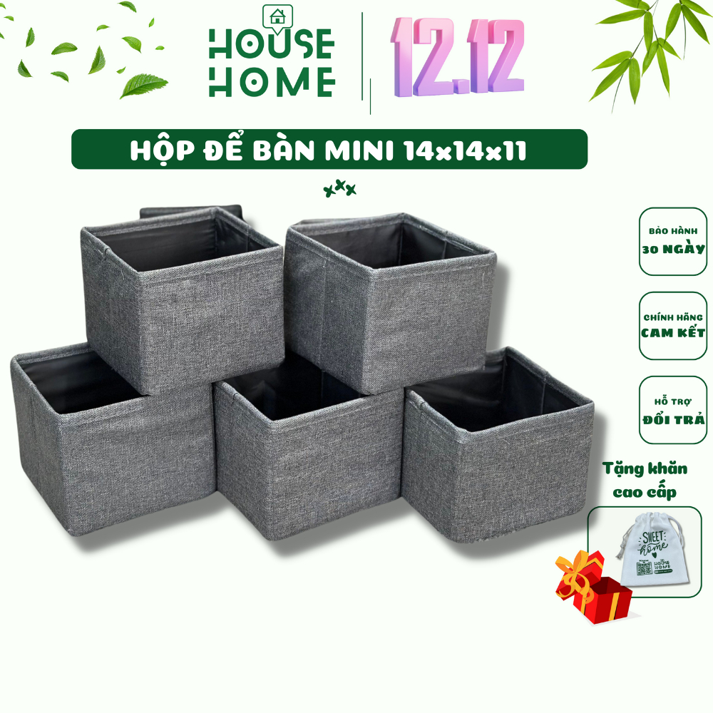 Hộp Vải Đựng Đồ Đa Năng, Hộp Vuông Để Khăn, Vật Dụng Cá Nhân, Hộp Đựng Tất Vớ Nhỏ Gọn - HousetoHome