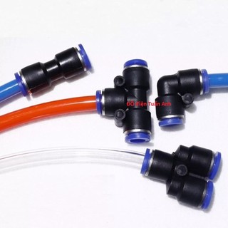 Nối ống phun sương chữ T,nối thẳng,góc,nối chữ Y ống phun sương 8mm