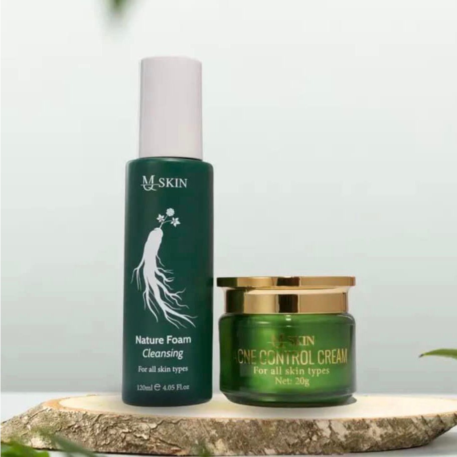 Combo Cao Mụn Sâm Vàng MQ Skin + Sữa Rửa Mặt Nhân Sâm MQ Skin Chính Hãng