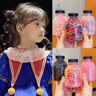 Set 1000 Thun Cột Tóc Co Giãn Nhiều Màu Kèm Bình Đựng