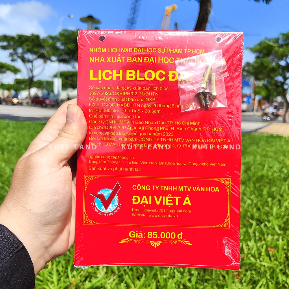 Lịch bloc Lịch xé 365 ngày 2024 Thư Pháp 15x21 cm  chữ lớn số to ngày giờ hoàng đạo gắn bìa lịch treo tường LICHBA