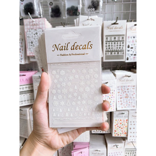 Combo 3 Sticker nổi, miếng dán móng trang trí móng tay phong cách Noel