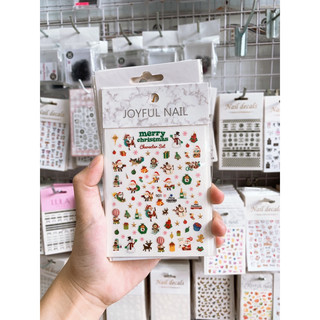 Combo 3 Sticker nổi, miếng dán móng trang trí móng tay phong cách Noel