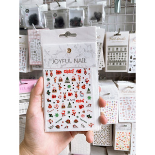 Combo 3 Sticker nổi, miếng dán móng trang trí móng tay phong cách Noel