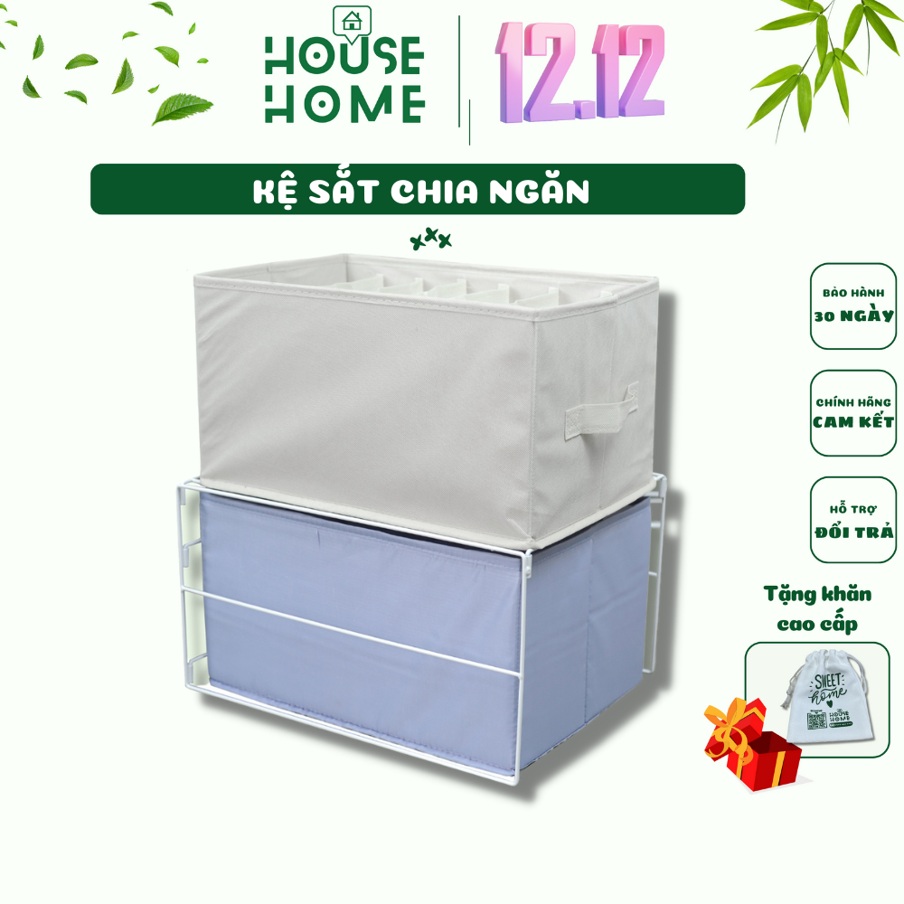 Kệ Chia Ngăn Tủ Quần Áo, Giá Đỡ Hộp Đựng Quần Chất Liệu Thép Mạ Sơn Tĩnh Điện - HousetoHome