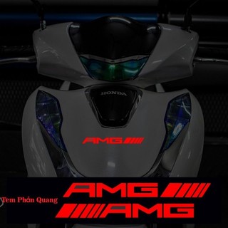 Tem Xe Phản Quang AMG Decal định hình không viền dán xe máy Honda -Yamaha