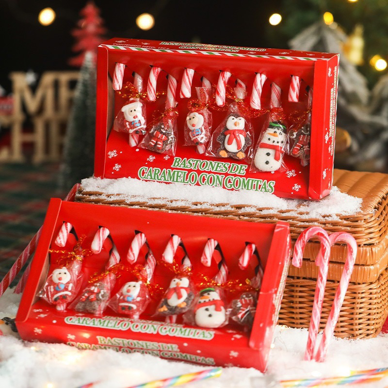 Kẹo gậy mix kẹo dẻo ông già Noel Giáng Sinh - Hongkong | Ăn vặt trẻ em ngon rẻ