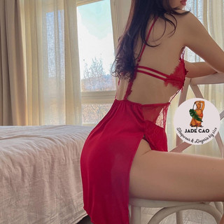 VÁY NGỦ LỤA PHỐI REN HOA/ XẺ TÀ (HÀNG QC CAO CẤP) BIG SIZE