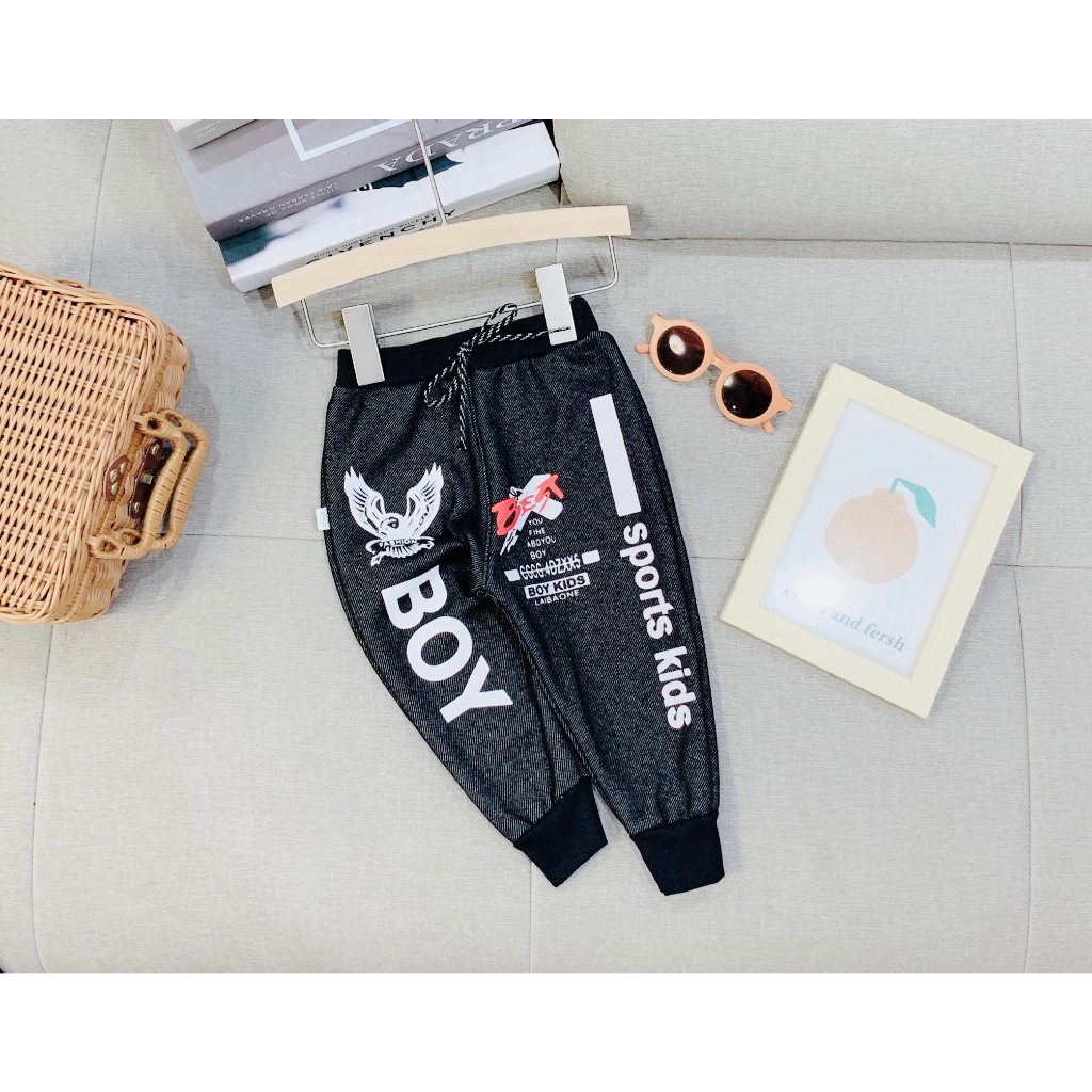 Quần dài lót lông bé trai, êm mềm, co giãn, bao ấm