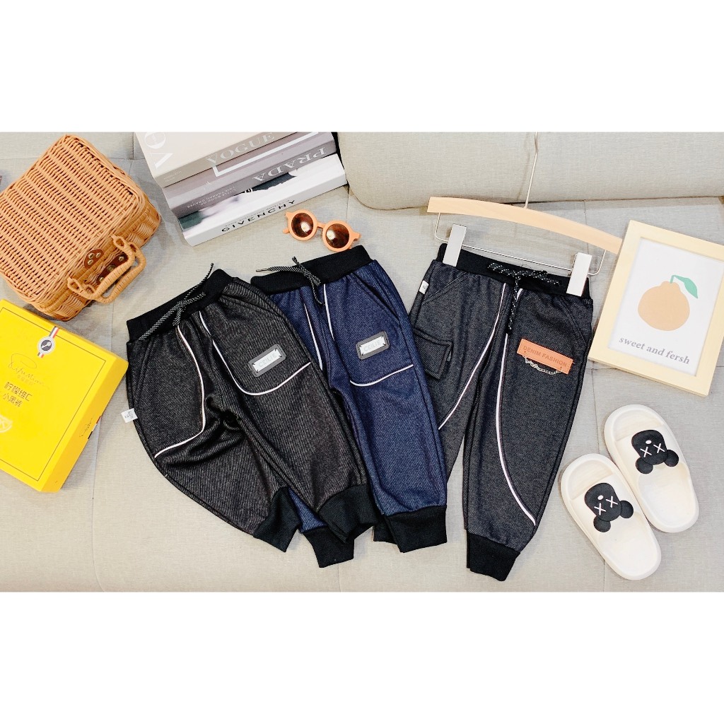 Quần dài lót lông bé trai, êm mềm, co giãn, bao ấm