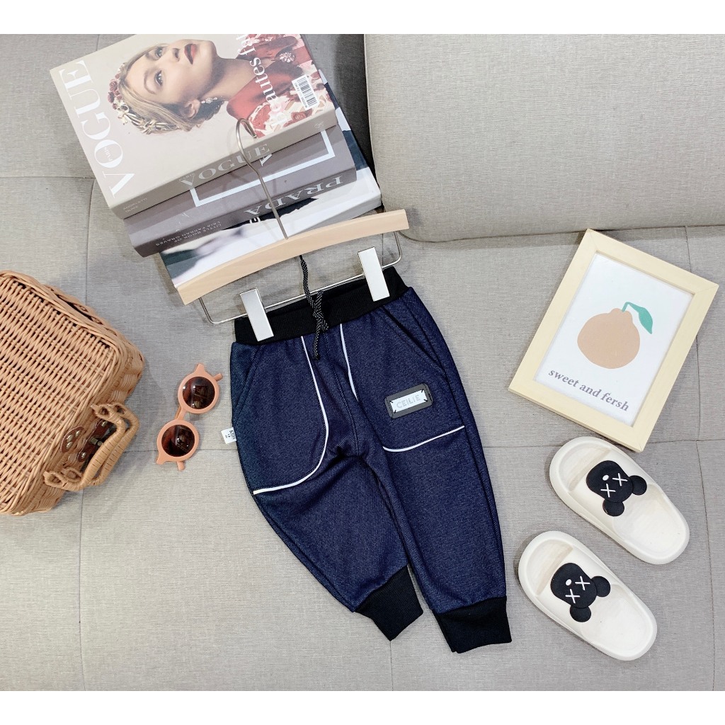 Quần dài lót lông bé trai, êm mềm, co giãn, bao ấm