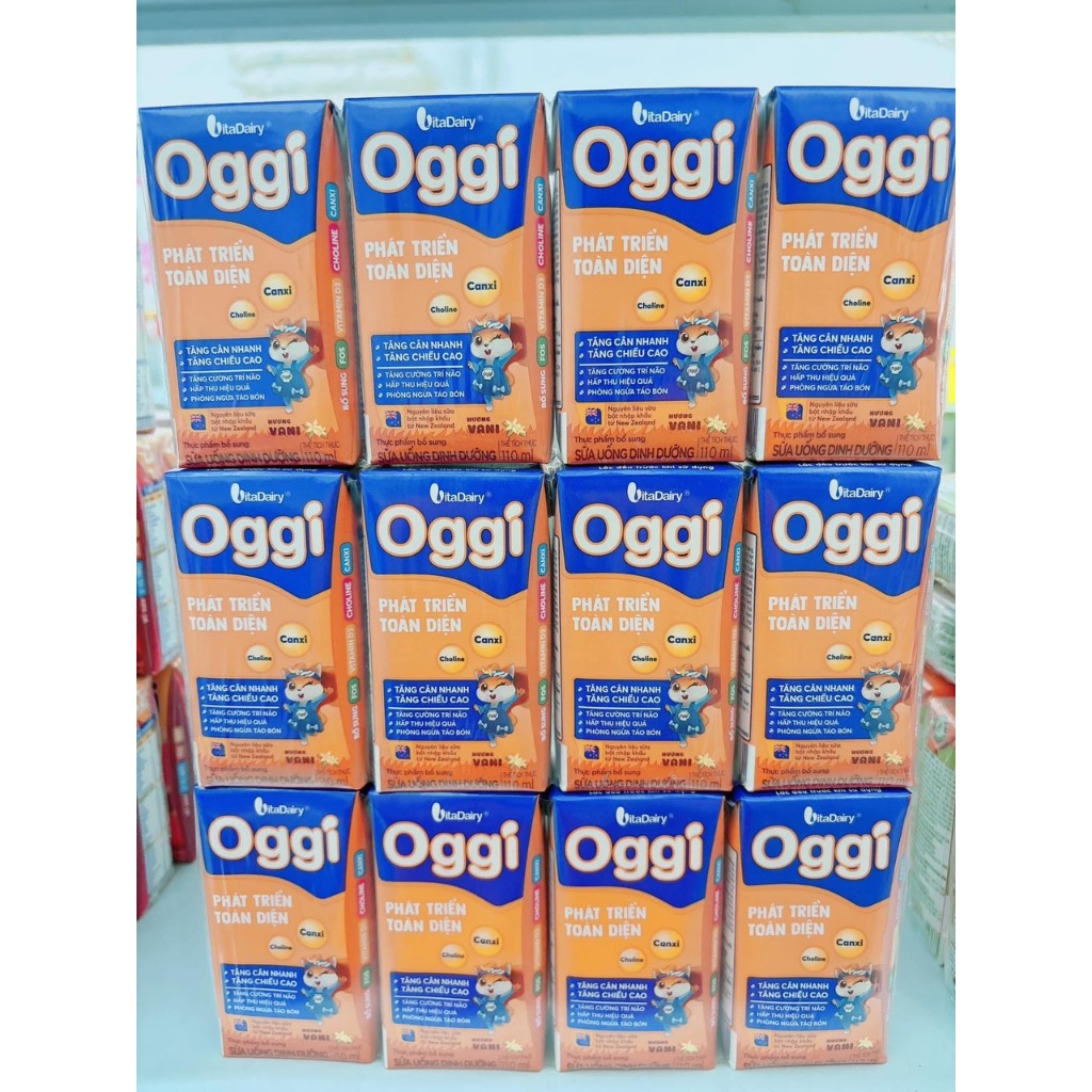 Thùng 48 hộp Sữa Bột Pha sẵn Oggi đủ loại 110ml