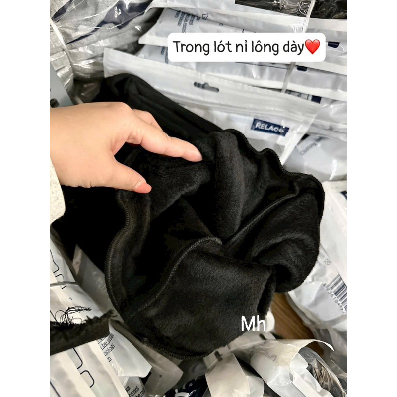 Quần legging lót lông Gu siêu ấm co dãn tốt, Quần lót lông Gu legging ôm ấm co dãn