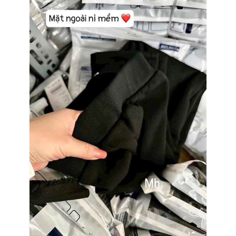 Quần legging lót lông Gu siêu ấm co dãn tốt, Quần lót lông Gu legging ôm ấm co dãn