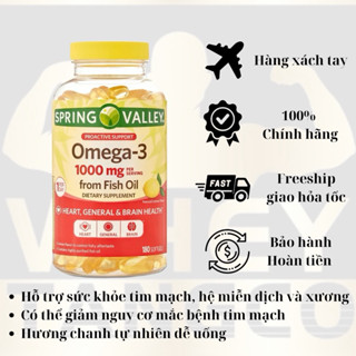 VIÊN UỐNG SPRING VALLEY OMEGA 3 1000MG 180 VIÊN