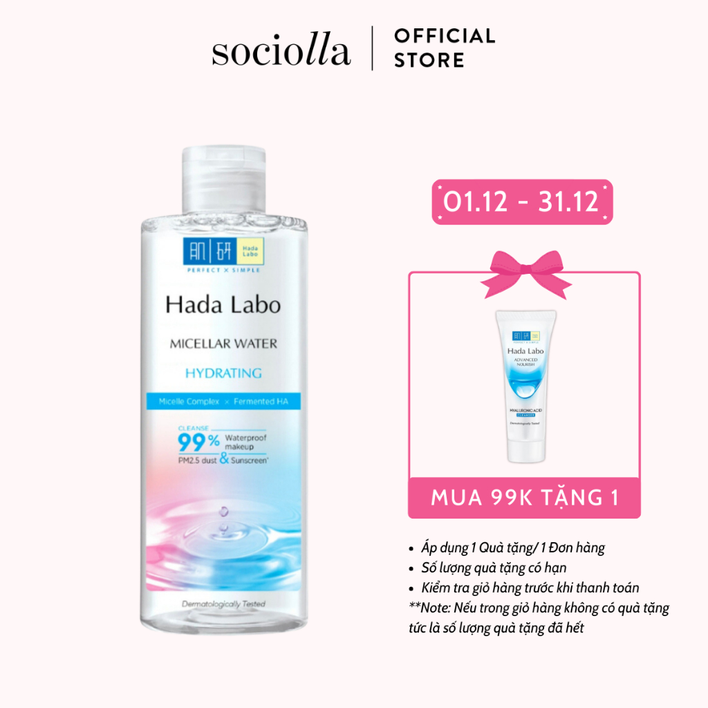 Nước Tẩy Trang Sạch Sâu Dưỡng Ẩm Hada Labo Micellar Water Hydrating