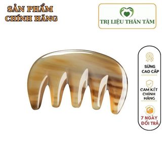 Lược sừng răng thưa thần thánh (Size: S - 9cm) chải tóc xoăn, rối, xù - Massa đầu giúp lưu thông máu