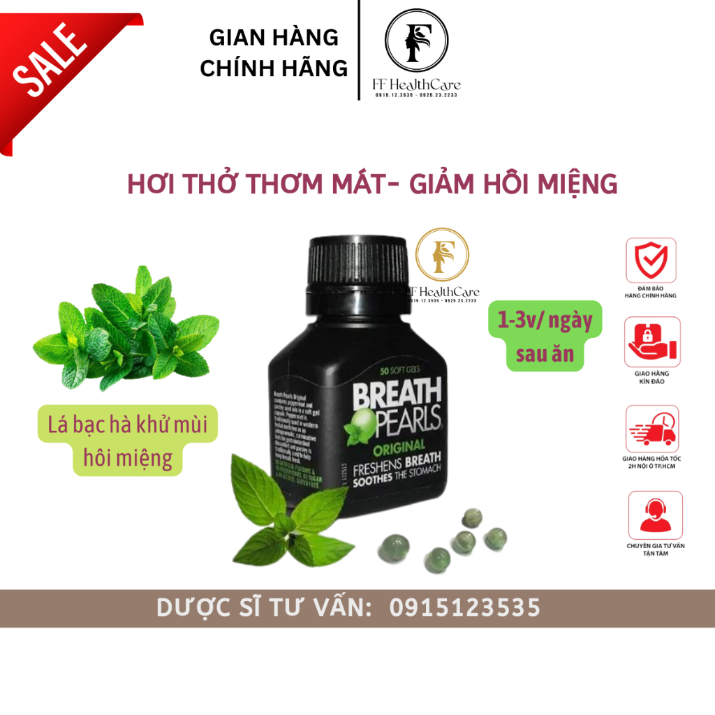 Viên Uống Thơm Miệng Breath Pearls Úc