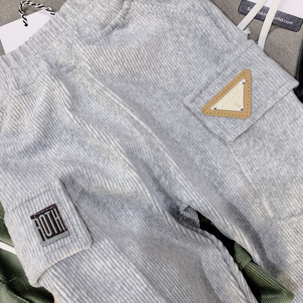 Quần dài nhung tăm, túi hộp cho bé trai, mềm mịn, co giãn 4 chiều, giữ nhiệt tốt QD14.2