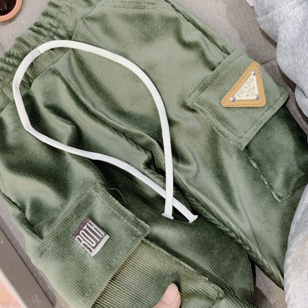 Quần dài nhung tăm, túi hộp cho bé trai, mềm mịn, co giãn 4 chiều, giữ nhiệt tốt QD14.2