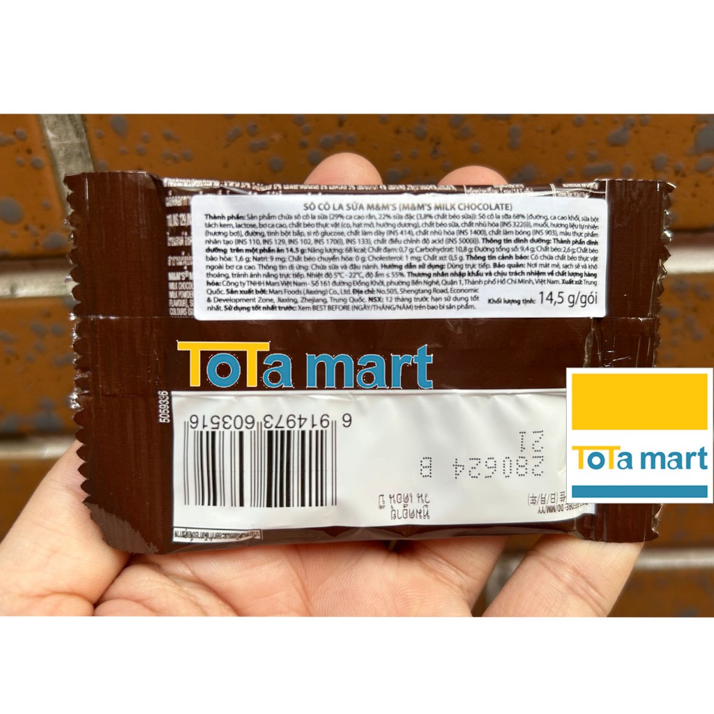 Dây treo 10 gói kẹo socola MM gói nhỏ 14,5g