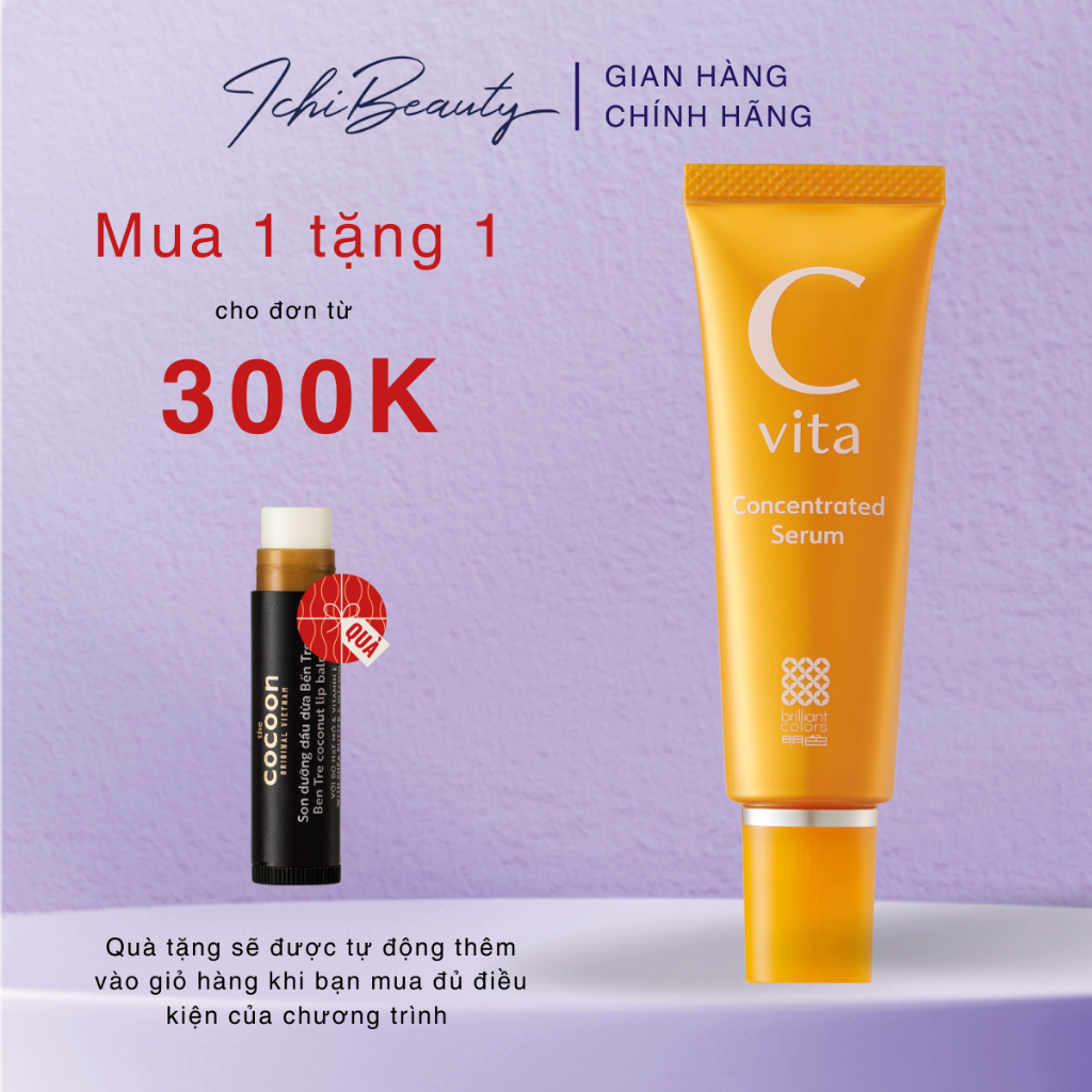 Serum Vitamin C Meishoku C Vita Concentrated Serum dưỡng trắng da cấp ẩm Vit C Ceramide Nhật Bản 30g | Ichibeauty.vn