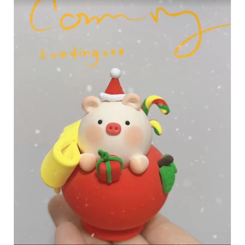 Hoa đất sét tự khô, hoa heo từ đất sét tự khô, hoa quà tặng noel