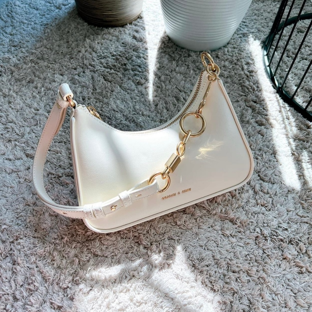 Túi xách nữ, túi kẹp nách cê ka dây xích ổ khóa size 23 - Lucky9store