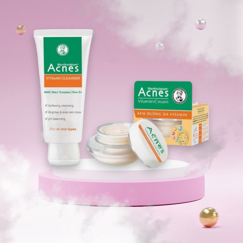 Bộ đôi Kem dưỡng da acnes vitamin 40g+ srm 100g