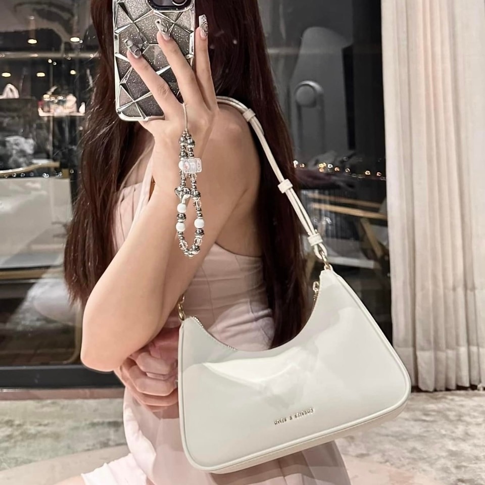 Túi xách nữ, túi kẹp nách cê ka dây xích ổ khóa size 23 - Lucky9store