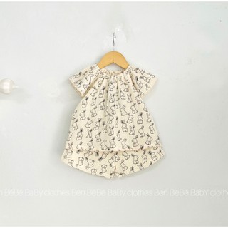 Bộ muslin dễ thương cho bé gái Ben BéBé