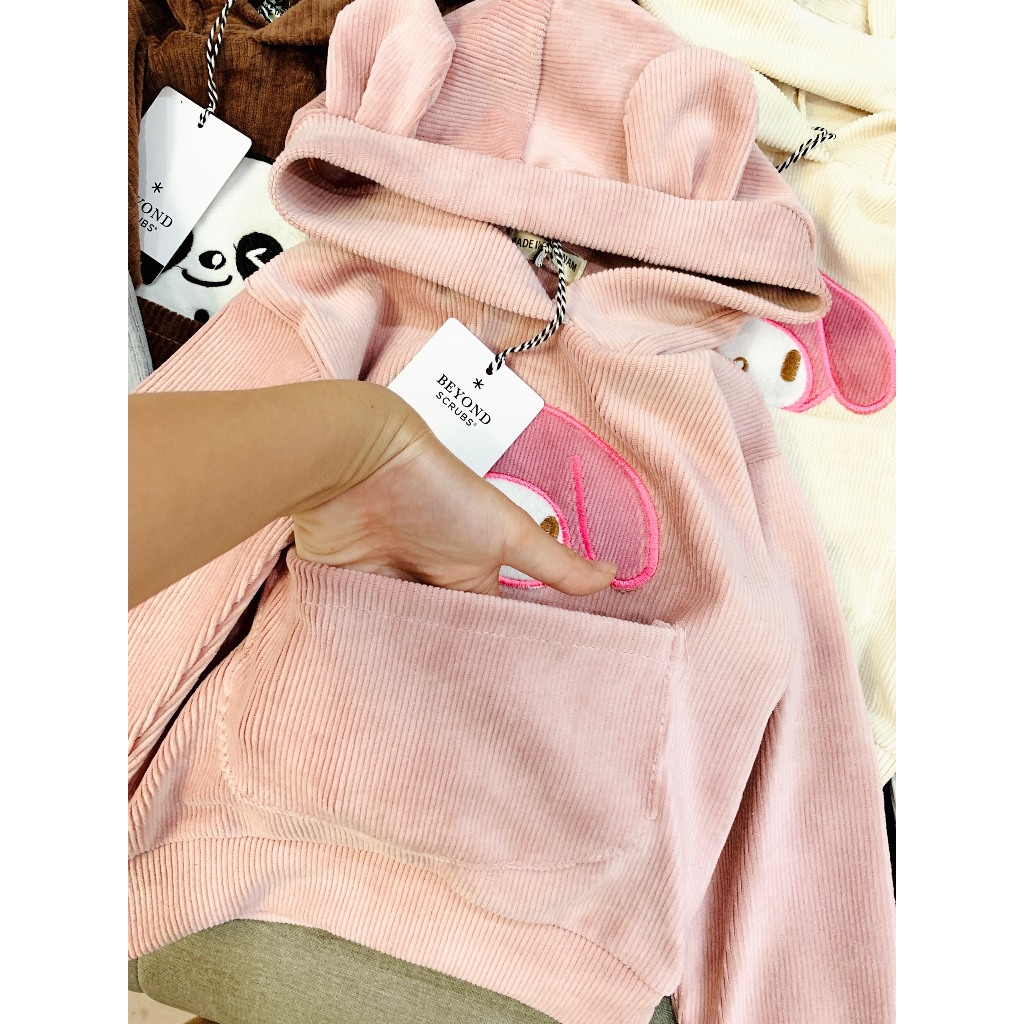 Bộ quần áo thu đông nhung tăm, có mũ cho bé trai, bé gái, mềm mịn, co giãn 4 chiều, giữ nhiệt tốt BD14.1