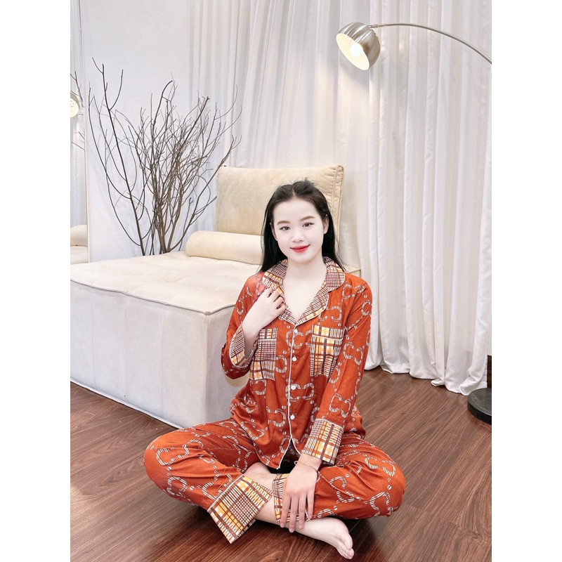 Tiệm nhà Mia - Bộ ngủ pyjama chất lụa xước chuẩn 2 mặt hoạ tiết loang
