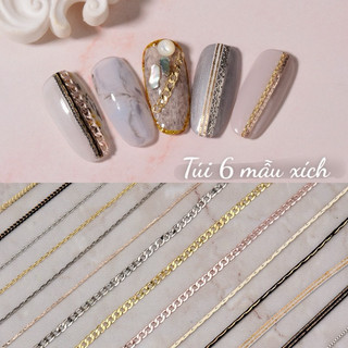 Túi 6 mẫu xích hỗn hợp trang trí móng
