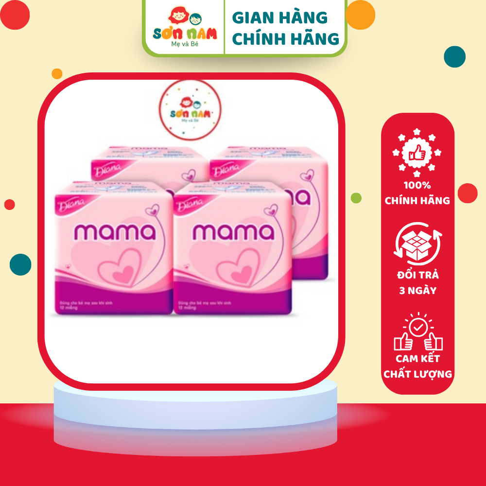 Bỉm DIANA MAMA Cho Mẹ Sau Sinh Gói 12 Miếng