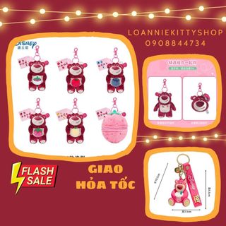 Nhiều mẫu charm móc khóa gấu dâu Lotso bear hoạt hình dễ thương